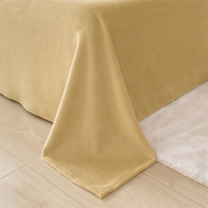 91家纺网 家纺一手货源 找家纺 眠帛 2022新款纯色牛奶绒单床单 米驼