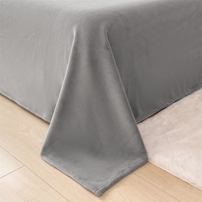 91家纺网 家纺一手货源 找家纺 眠帛 2022新款纯色牛奶绒单床单 浅灰