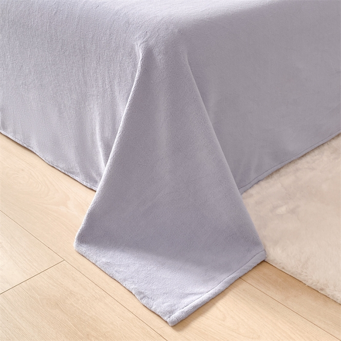 91家纺网 家纺一手货源 找家纺 眠帛 2022新款纯色牛奶绒单床单 浅紫