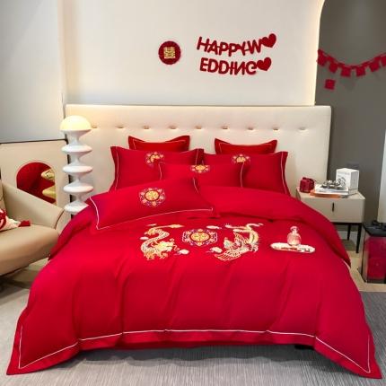 91家纺网 家纺一手货源 找家纺 （总）2024新款婚庆被大红喜被加厚磨毛婚庆四件套