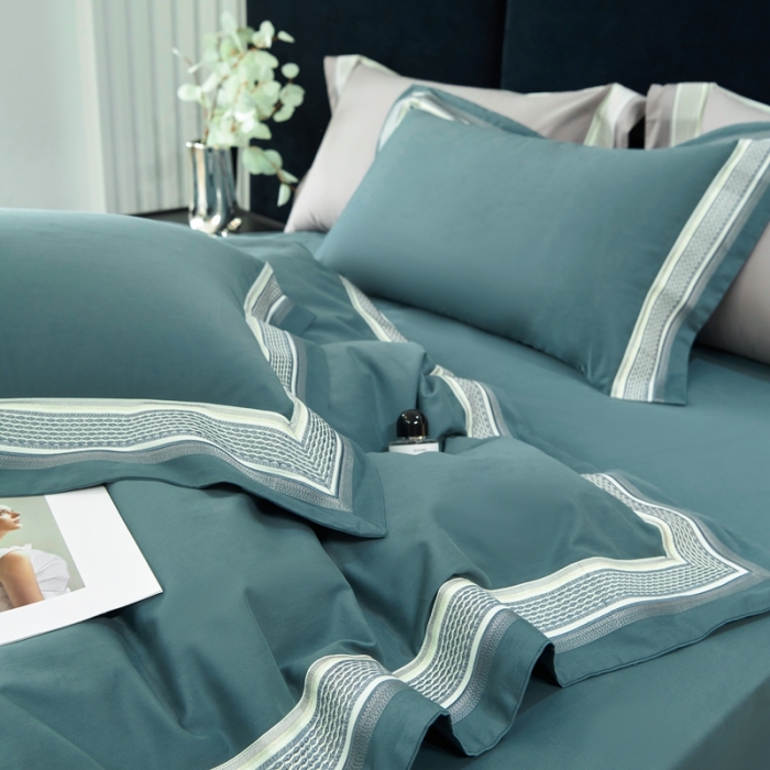 91家纺网 家纺一手货源 找家纺 （总）榻尚 秋冬新款纯棉抗菌轻磨毛刺绣四件套