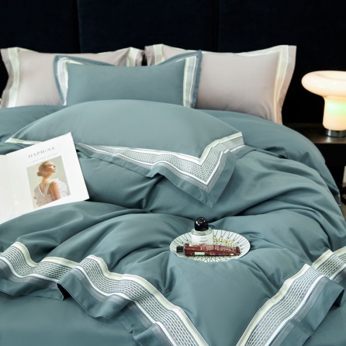 91家纺网 家纺一手货源 找家纺 （总）榻尚 秋冬新款纯棉抗菌轻磨毛刺绣四件套