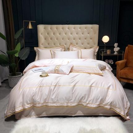 91家纺网 家纺一手货源 找家纺 （总）馨蕊 2022新款100支莫兰迪刺绣全棉四件套