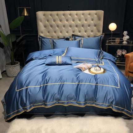 91家纺网 家纺一手货源 找家纺 （总）馨蕊 2022新款100支莫兰迪刺绣全棉四件套