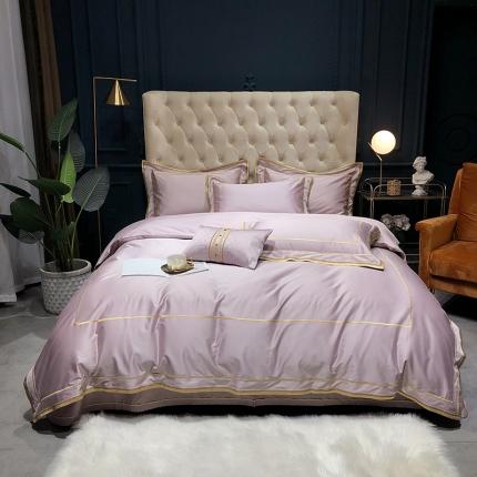 （总）馨蕊 2022新款100支莫兰迪刺绣全棉四件套