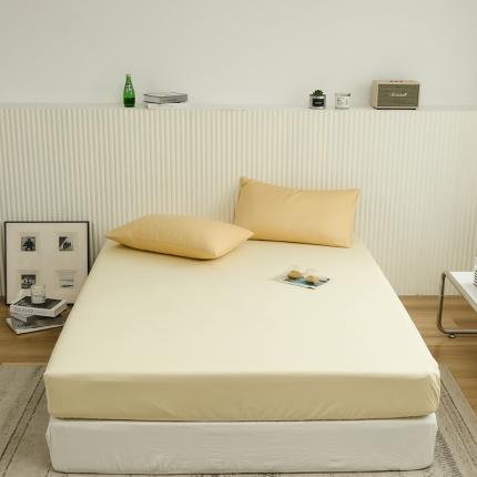 91家纺网 家纺一手货源 找家纺 原研 2022新款100支长绒棉纯色单品-单床笠 嫩鹅黄