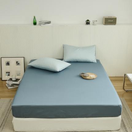 91家纺网 家纺一手货源 找家纺 原研 2022新款100支长绒棉纯色单品-单床笠 冰川蓝