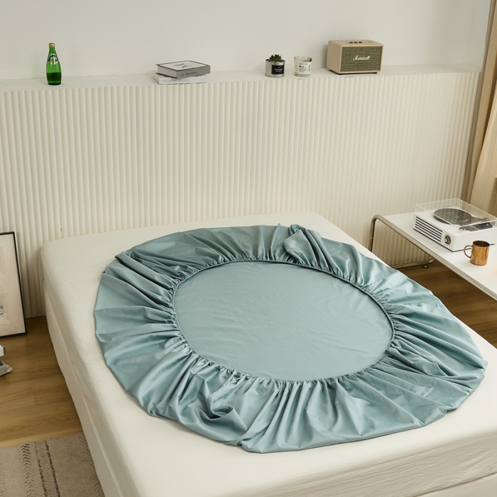 91家纺网 家纺一手货源 找家纺 原研 2022新款100支长绒棉纯色单品-单床笠 梅子青