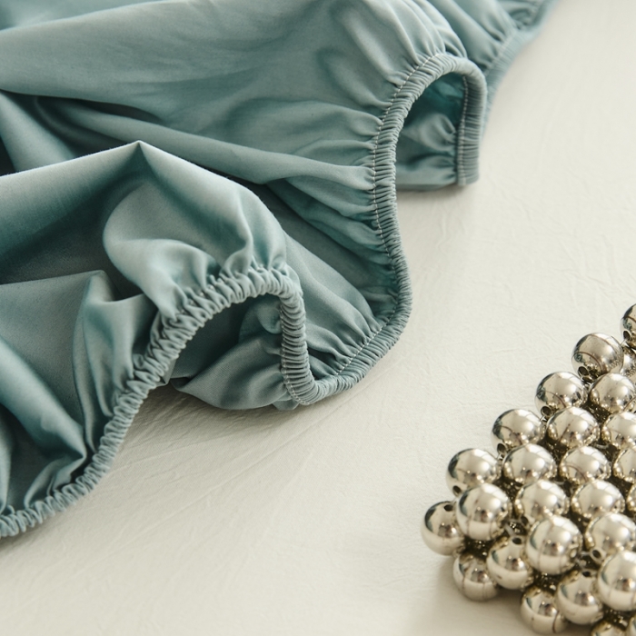 91家纺网 家纺一手货源 找家纺 原研 2022新款100支长绒棉纯色单品-单床笠 梅子青