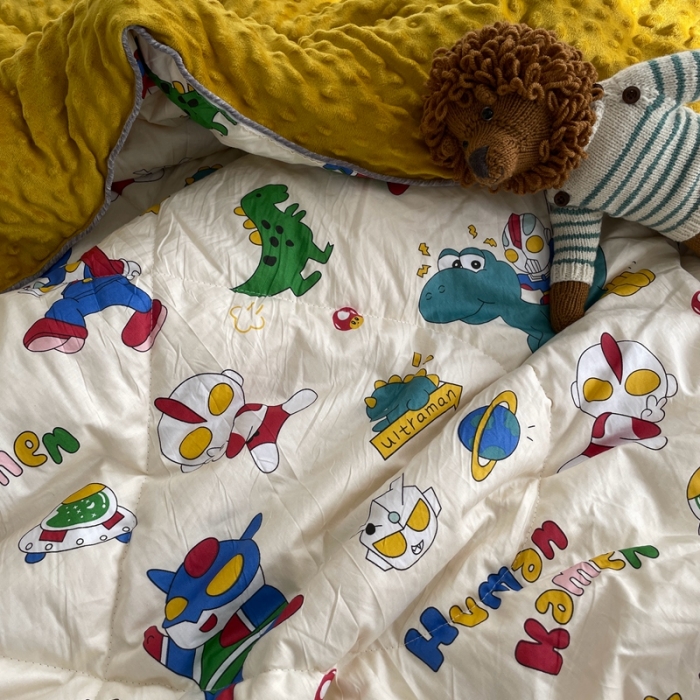 91家纺网 家纺一手货源 找家纺 源启生活 2022新款豆豆绒韩国单人豆豆被 奥特之战