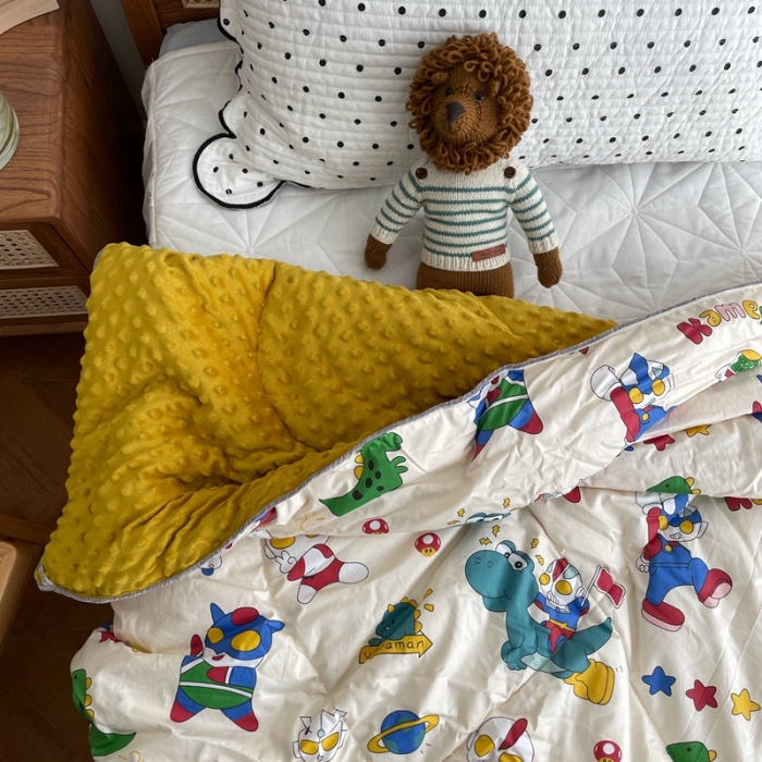 91家纺网 家纺一手货源 找家纺 源启生活 2022新款豆豆绒韩国单人豆豆被 奥特之战