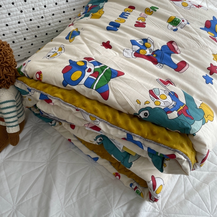 91家纺网 家纺一手货源 找家纺 源启生活 2022新款豆豆绒韩国单人豆豆被 奥特之战