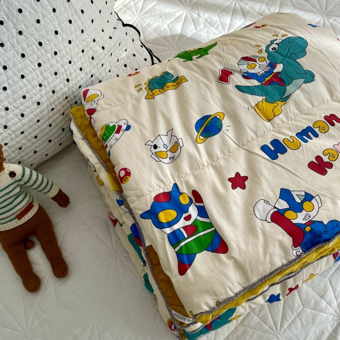 91家纺网 家纺一手货源 找家纺 源启生活 2022新款豆豆绒韩国单人豆豆被 奥特之战