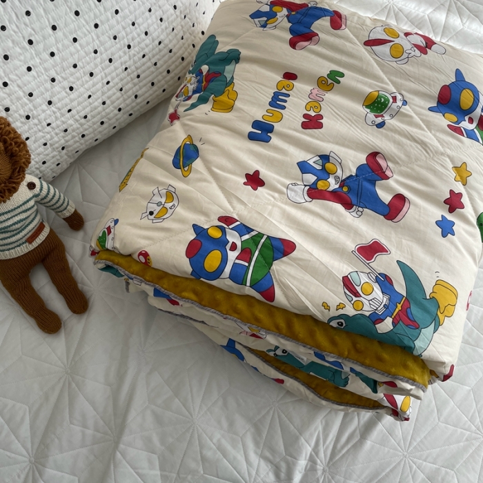 91家纺网 家纺一手货源 找家纺 源启生活 2022新款豆豆绒韩国单人豆豆被 奥特之战