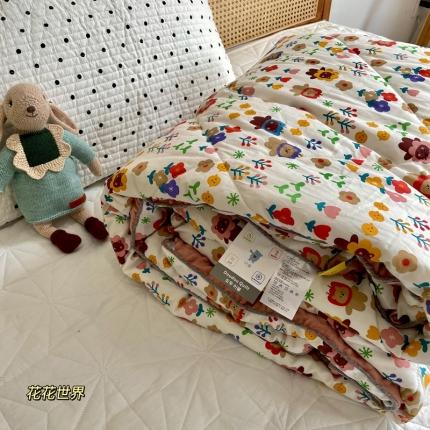源启生活 2022新款豆豆绒韩国单人豆豆被 花花世界