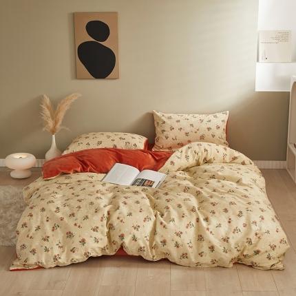 91家纺网 家纺一手货源 找家纺 （总）怡家居 2022秋冬A版棉B版水晶绒四件套