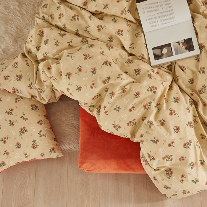 91家纺网 家纺一手货源 找家纺 怡家居 2022秋冬A版棉B版水晶绒四件套茉香