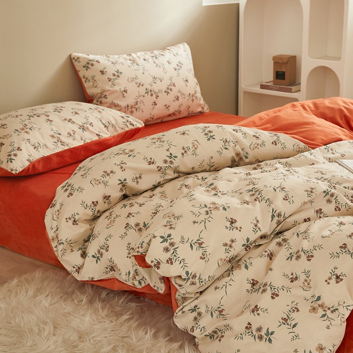 91家纺网 家纺一手货源 找家纺 怡家居 2022秋冬A版棉B版水晶绒四件套晚香