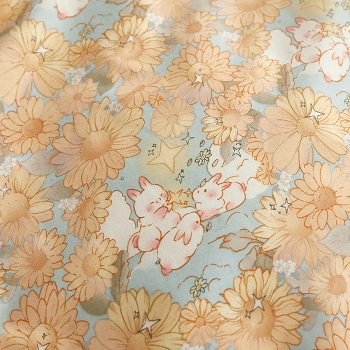 91家纺网 家纺一手货源 找家纺 怡家居 2022秋冬A版棉B版水晶绒四件套油画兔