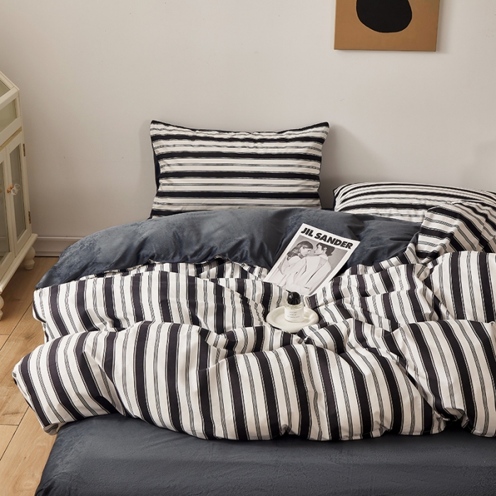 91家纺网 家纺一手货源 找家纺 怡家居 2022秋冬A版棉B版水晶绒四件套自由