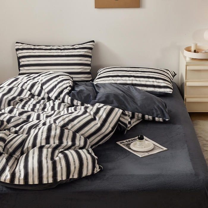 91家纺网 家纺一手货源 找家纺 怡家居 2022秋冬A版棉B版水晶绒四件套自由