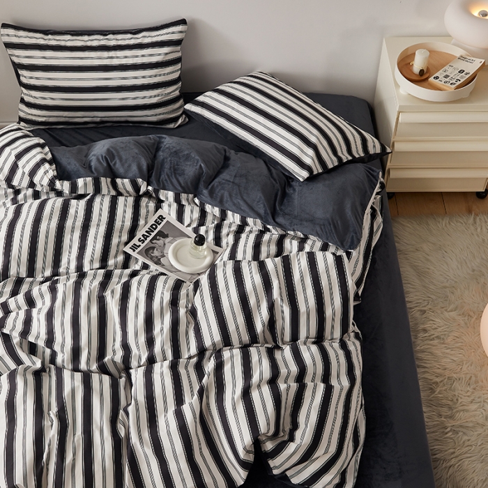 91家纺网 家纺一手货源 找家纺 怡家居 2022秋冬A版棉B版水晶绒四件套自由