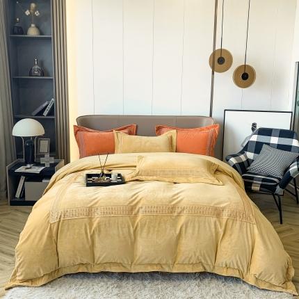 91家纺网 家纺一手货源 找家纺 （总）时亿家居 2022新款A类婴肤牛奶绒四件套觅系列