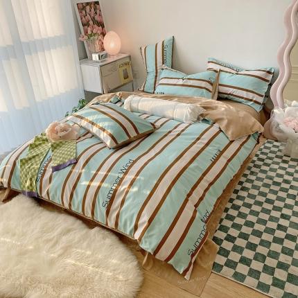 91家纺网 家纺一手货源 找家纺 千朵 2022新款13372简单款四件套 夏日风咖