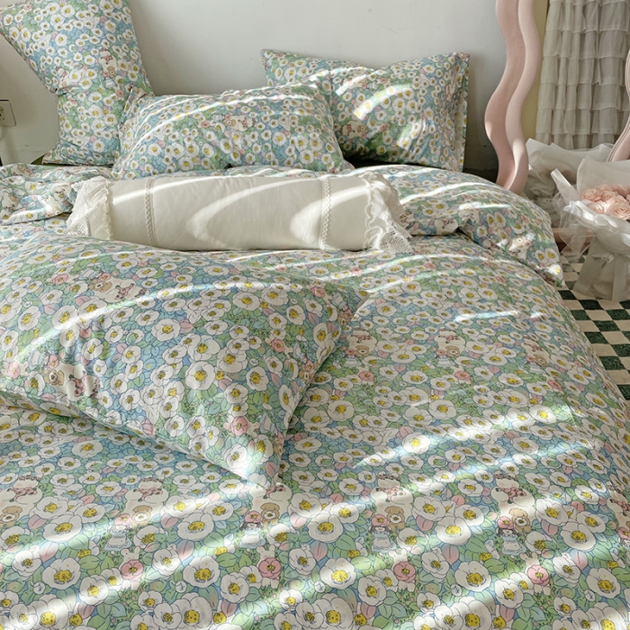 91家纺网 家纺一手货源 找家纺 千朵 2022新款13372简单款四件套 精灵花园