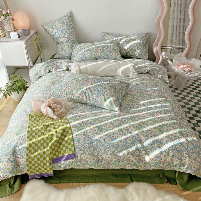 91家纺网 家纺一手货源 找家纺 千朵 2022新款13372简单款四件套 精灵花园