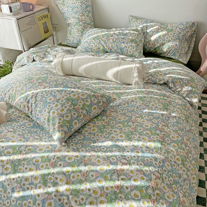 91家纺网 家纺一手货源 找家纺 千朵 2022新款13372简单款四件套 精灵花园