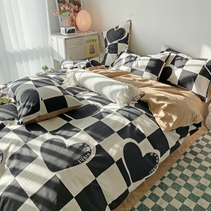 91家纺网 家纺一手货源 找家纺 千朵 2022新款13372简单款四件套 洛力克黑