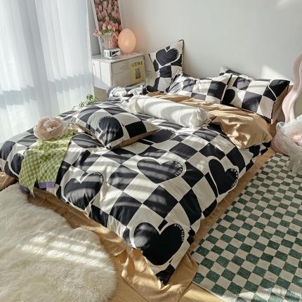 千朵 2022新款13372简单款四件套 洛力克黑