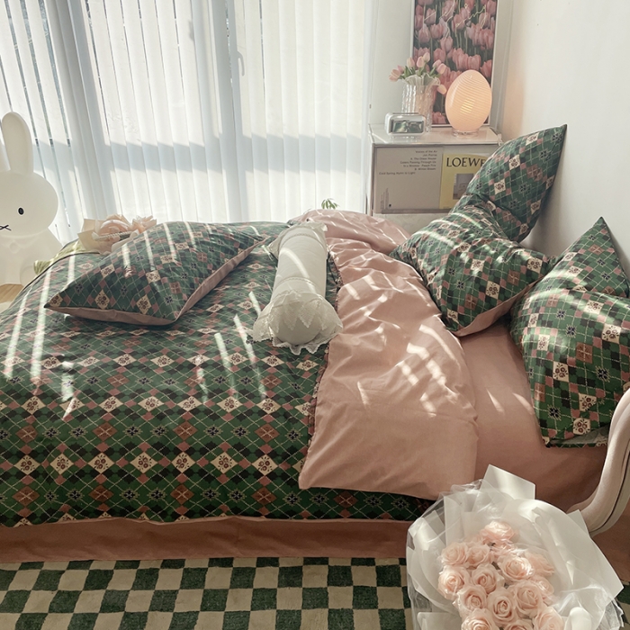 91家纺网 家纺一手货源 找家纺 千朵 2022新款13372简单款四件套 小香风