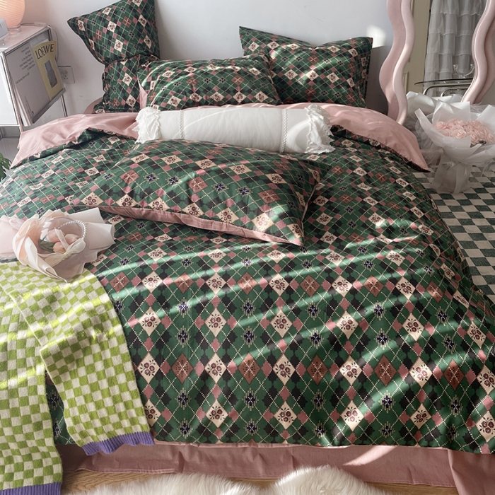 91家纺网 家纺一手货源 找家纺 千朵 2022新款13372简单款四件套 小香风