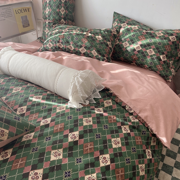 91家纺网 家纺一手货源 找家纺 千朵 2022新款13372简单款四件套 小香风