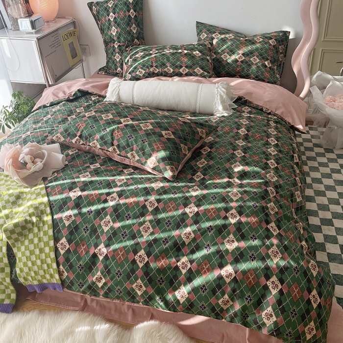 91家纺网 家纺一手货源 找家纺 千朵 2022新款13372简单款四件套 小香风