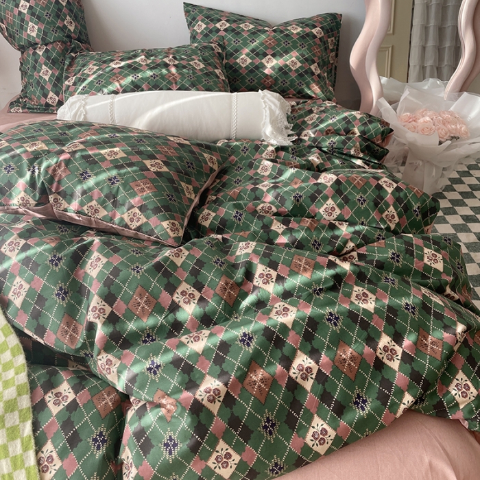 91家纺网 家纺一手货源 找家纺 千朵 2022新款13372简单款四件套 小香风