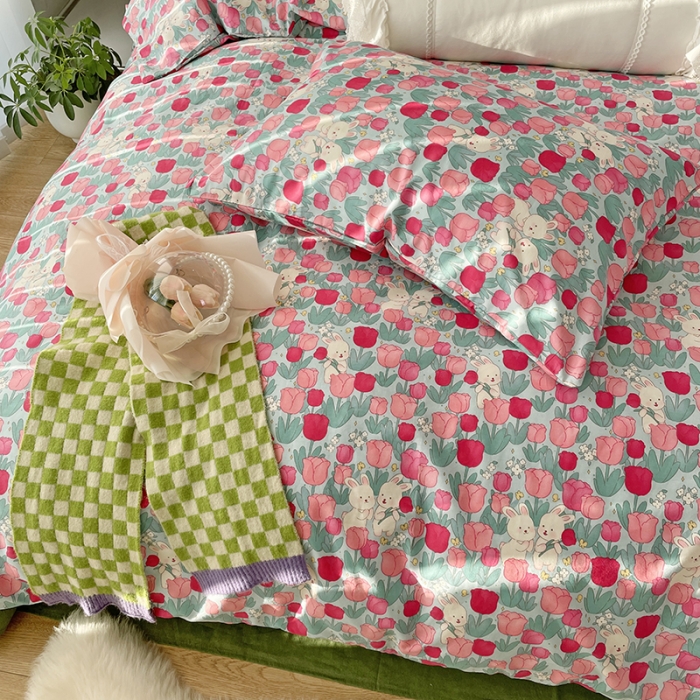 91家纺网 家纺一手货源 找家纺 千朵 2022新款13372简单款四件套 郁香慕雅