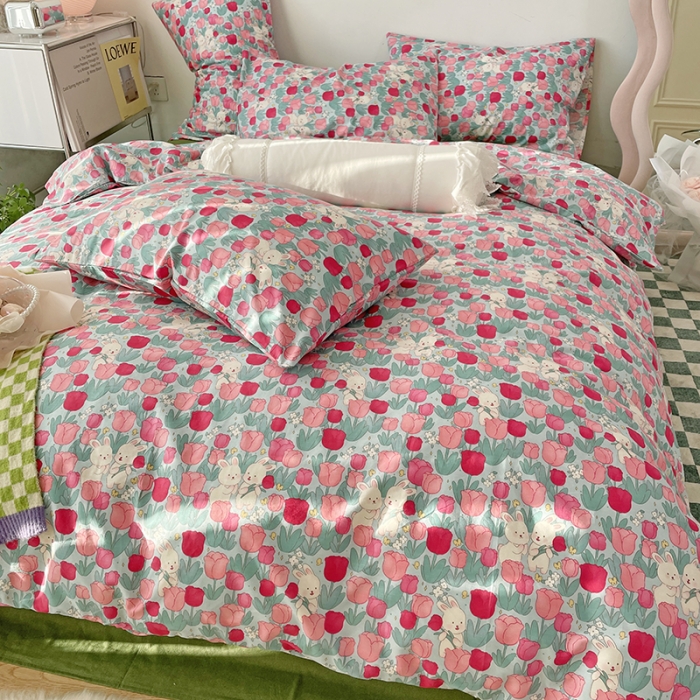 91家纺网 家纺一手货源 找家纺 千朵 2022新款13372简单款四件套 郁香慕雅