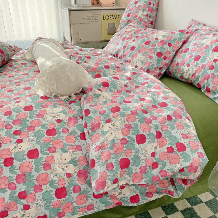 91家纺网 家纺一手货源 找家纺 千朵 2022新款13372简单款四件套 郁香慕雅