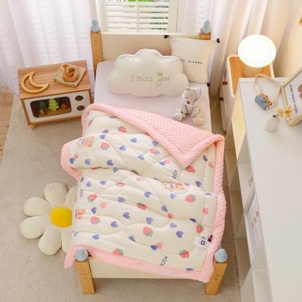 91家纺网 家纺一手货源 找家纺 总 嗨生活 2022年新款针织棉豆豆被单人被儿童幼儿园豆豆被