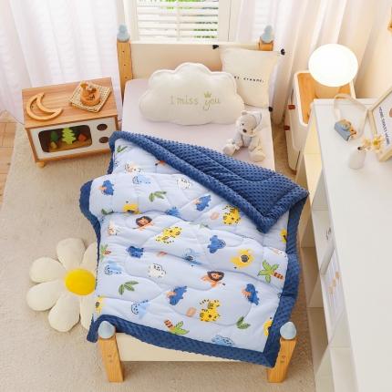 91家纺网 家纺一手货源 找家纺 嗨生活 2022年新款针织棉豆豆被 单人被 儿童幼儿园豆豆被 动物乐园