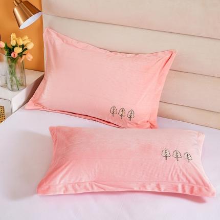 丰淘 2022新款宝宝绒刺绣保暖枕套一对装 公主粉