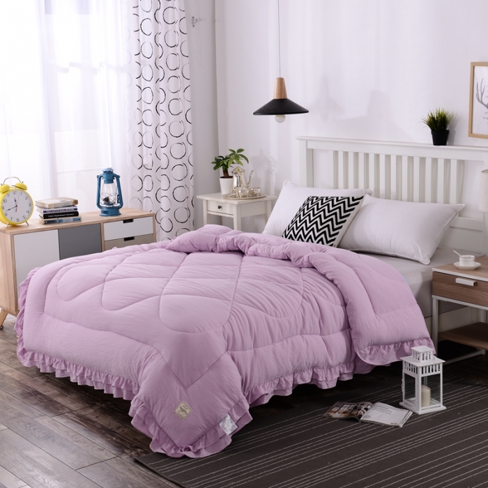 91家纺网 家纺一手货源 找家纺 （总）畅畅家纺 2022新款双层荷叶边水洗棉冬被