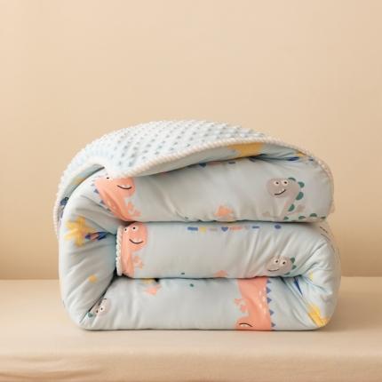 91家纺网 家纺一手货源 找家纺 喜多兔 2022新款小可爱豆豆被 小恐龙斑斑蓝色