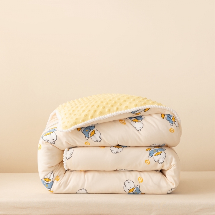 91家纺网 家纺一手货源 找家纺 喜多兔 2022新款小可爱豆豆被 加油鸭黄色