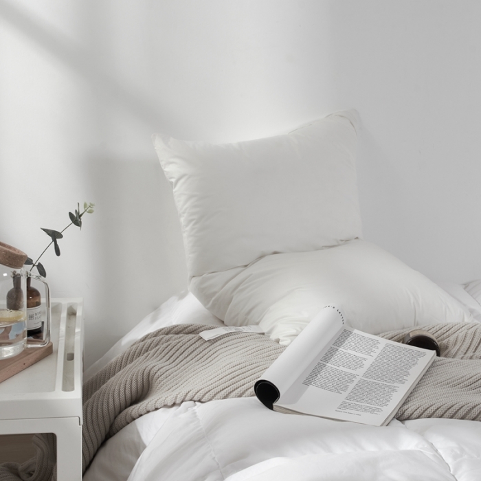 91家纺网 家纺一手货源 找家纺 （总）方回 2022新款日式虹夕羽毛复合枕（单边）