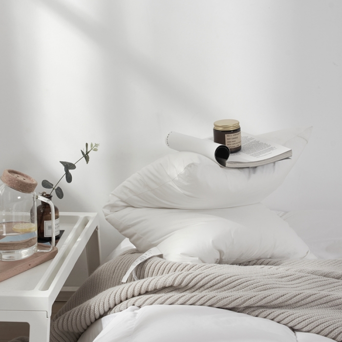 91家纺网 家纺一手货源 找家纺 （总）方回 2022新款日式虹夕羽毛复合枕（单边）