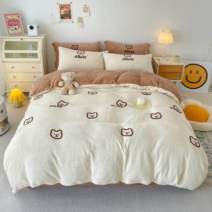 91家纺网 家纺一手货源 找家纺 （总）红嘴企鹅 2025新款牛奶绒毛巾绣四件套